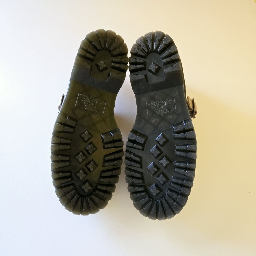Dr Martens Bethan Pisa Leather Chunky Platform Mary Janes Vintage Taupe Size 8 - Picture 15 of 15